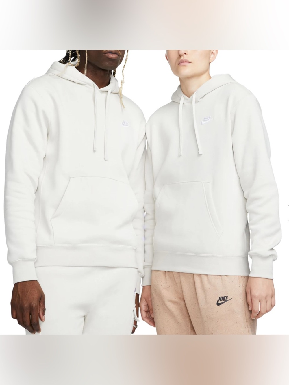 Nike Sportswear Club Fleece Men’s Pullover Hoodie BV2654-072 Light Bone Size L